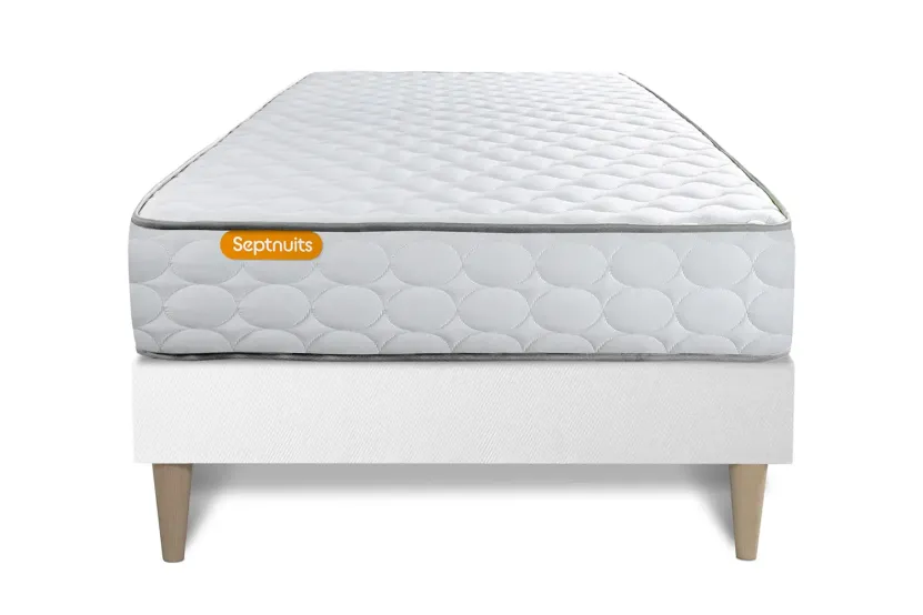 Ensemble Matelas Sommier 90x200 cm - Sommier Blanc (en kit) - Memo