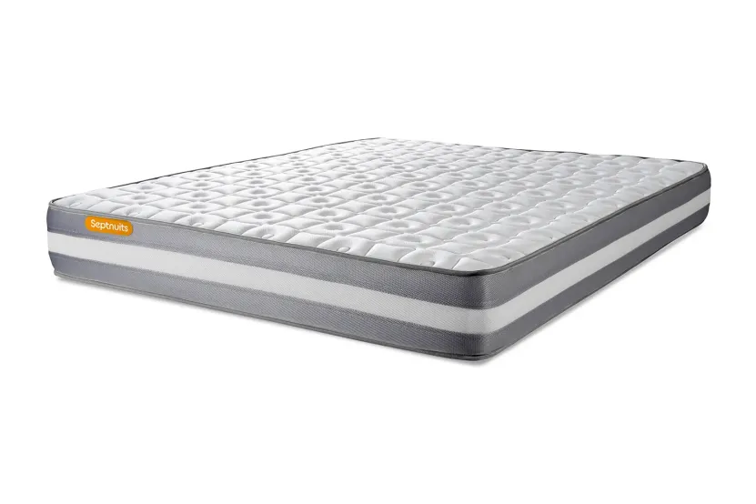 Ensemble Matelas Sommier 160x200 cm - Sommier Gris (en kit) - Memo Plus