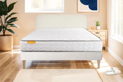 Ensemble Matelas Sommier 140x200 cm - Sommier Blanc (en kit) - Memo