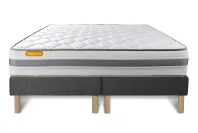 Ensemble Matelas Sommier 160x200 cm - 2 Sommiers Gris - Memo Spring Ensemble Matelas Sommier 160x200 cm - 2 Sommiers Gris - Memo Spring
