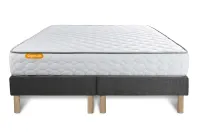 Ensemble Matelas Sommier 160x200 cm - 2 Sommiers Gris - Memo Ensemble Matelas Sommier 160x200 cm - 2 Sommiers Gris - Memo