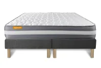 Ensemble Matelas Sommier 200x200 cm - 2 Sommiers Gris - Memo Plus Ensemble Matelas Sommier 200x200 cm - 2 Sommiers Gris - Memo Plus