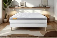 Ensemble Matelas Sommier 160x200 cm - Sommier Blanc (déjà monté) - Memo Zen Ensemble Matelas Sommier 160x200 cm - Sommier Blanc (déjà monté) - Memo Zen
