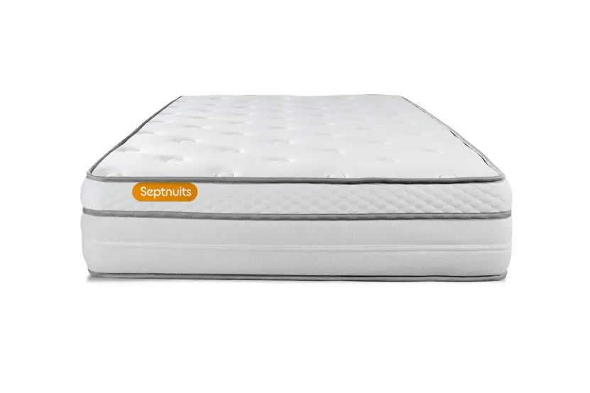 Ensemble Matelas Sommier 90x190 cm - Sommier Gris (déjà monté) - Memo Luxe