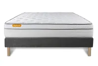 Ensemble Matelas Sommier 140x200 cm - Sommier Gris (déjà monté) - Memo Luxe Ensemble Matelas Sommier 140x200 cm - Sommier Gris (déjà monté) - Memo Luxe