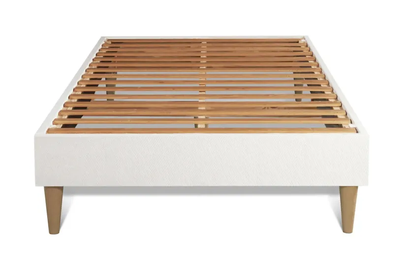 Ensemble Matelas Sommier 90x190 cm - Sommier Blanc (en kit) - Memo Zen