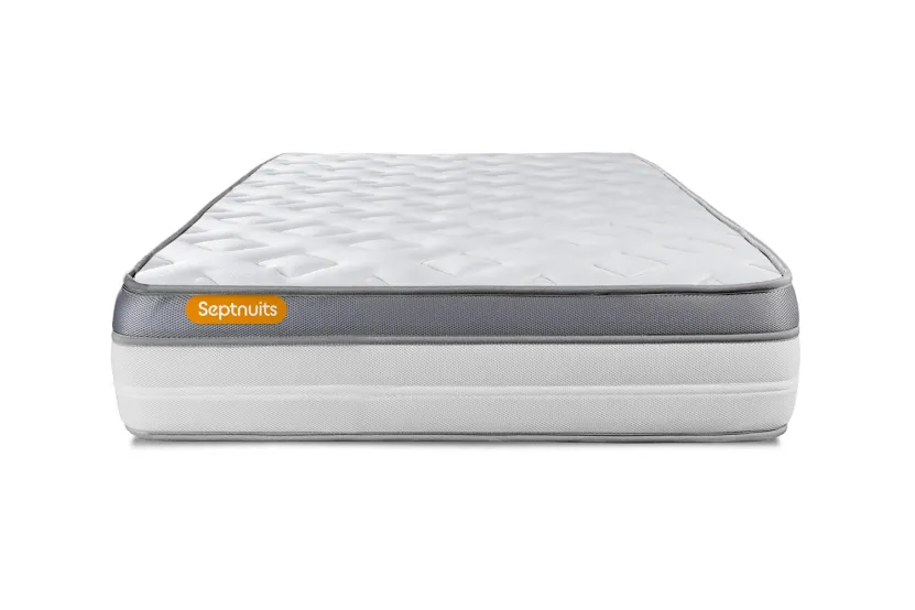 Ensemble Matelas Sommier 90x200 cm - Sommier Blanc (déjà monté) - Memo Zen