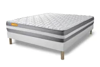 Ensemble Matelas Sommier 140x200 cm - Sommier Blanc (déjà monté) - Memo Plus Ensemble Matelas Sommier 140x200 cm - Sommier Blanc (déjà monté) - Memo Plus