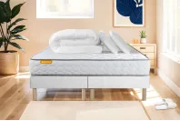 Pack lit complet 200x200 cm - Matelas + 2 Sommiers Blancs + 2 oreillers + Couette - Memo Pack lit complet 200x200 cm - Matelas + 2 Sommiers Blancs + 2 oreillers + Couette - Memo