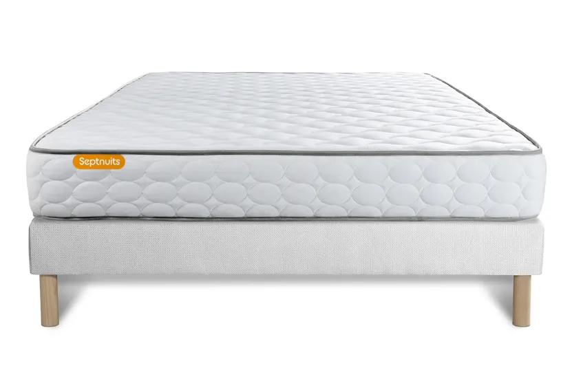 Ensemble Matelas Sommier 140x200 cm - Sommier Blanc (déjà monté) - Memo