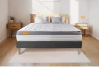 Ensemble Matelas Sommier 140x200 cm - Sommier Gris (déjà monté) - Memo Zen Ensemble Matelas Sommier 140x200 cm - Sommier Gris (déjà monté) - Memo Zen