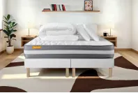 Pack lit complet 200x200 cm - Matelas + 2 Sommiers Blancs + 2 oreillers + Couette - Memo Plus Pack lit complet 200x200 cm - Matelas + 2 Sommiers Blancs + 2 oreillers + Couette - Memo Plus