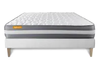 Ensemble Matelas Sommier 160x200 cm - Sommier Blanc (en kit) - Memo Plus Ensemble Matelas Sommier 160x200 cm - Sommier Blanc (en kit) - Memo Plus