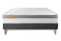 Ensemble Matelas Sommier 200x200 cm - Sommier Gris (en kit) - Memo Zen Ensemble Matelas Sommier 200x200 cm - Sommier Gris (en kit) - Memo Zen