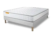 Ensemble Matelas Sommier 160x200 cm - Sommier Blanc (déjà monté) - Memo Ensemble Matelas Sommier 160x200 cm - Sommier Blanc (déjà monté) - Memo