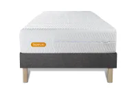 Ensemble Matelas Sommier 90x190 cm - Sommier Gris (déjà monté) - Memo Bio Ensemble Matelas Sommier 90x190 cm - Sommier Gris (déjà monté) - Memo Bio