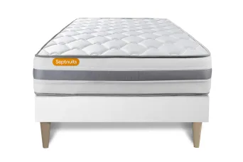 Ensemble Matelas Sommier 90x190 cm - Sommier Blanc (en kit) - Memo Spring