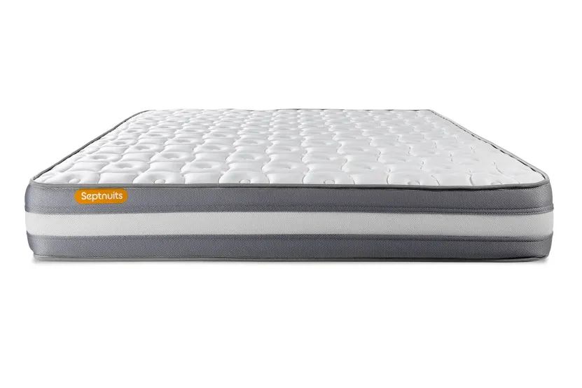 Ensemble Matelas Sommier 140x200 cm - Sommier Gris (déjà monté) - Memo Plus