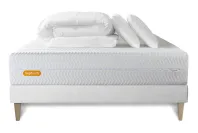 Pack lit complet 140x200 cm - Matelas + Sommier Blanc (en kit) + 2 oreillers + Couette - Memo Bio Pack lit complet 140x200 cm - Matelas + Sommier Blanc (en kit) + 2 oreillers + Couette - Memo Bio