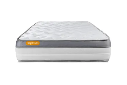 Ensemble Matelas Sommier 90x190 cm - Sommier Gris (d&eacute;j&agrave; mont&eacute;) - Memo Zen
