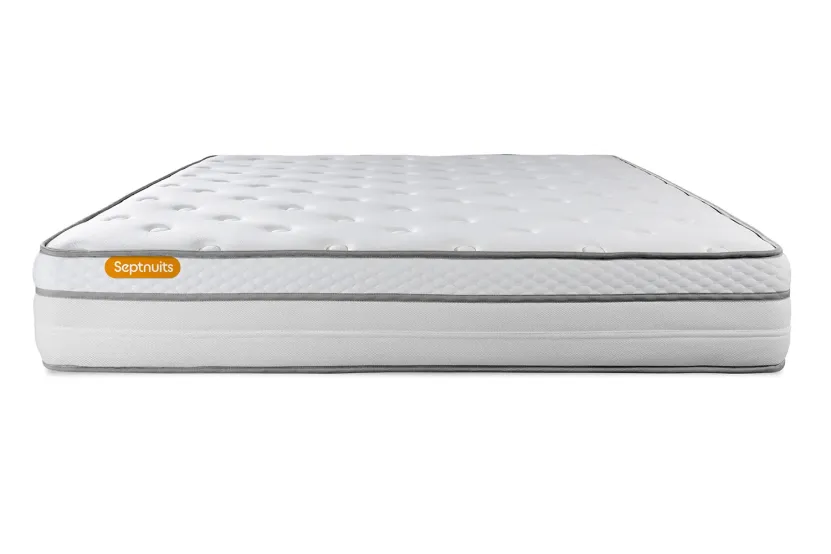 Ensemble Matelas Sommier 140x200 cm - Sommier Gris (déjà monté) - Memo Luxe