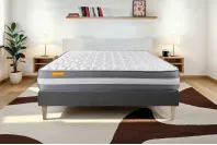 Ensemble Matelas Sommier 160x200 cm - Sommier Gris (déjà monté) - Memo Plus Ensemble Matelas Sommier 160x200 cm - Sommier Gris (déjà monté) - Memo Plus