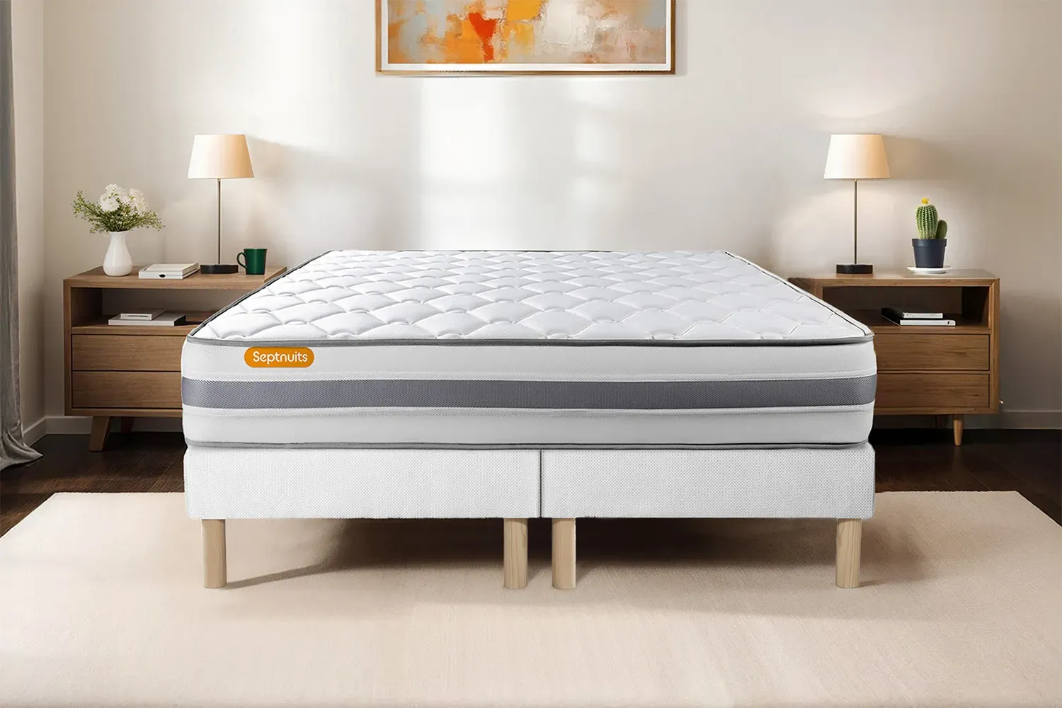 Ensemble Matelas Sommier 180x200 cm 2 Sommiers Blanc Memo Spring — free download