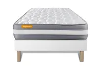 Ensemble Matelas Sommier 90x190 cm - Sommier Blanc (déjà monté) - Memo Plus Ensemble Matelas Sommier 90x190 cm - Sommier Blanc (déjà monté) - Memo Plus