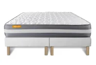 Ensemble Matelas Sommier 200x200 cm - 2 Sommiers Blanc - Memo Plus Ensemble Matelas Sommier 200x200 cm - 2 Sommiers Blanc - Memo Plus