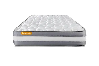 Ensemble Matelas Sommier 90x190 cm - Sommier Blanc (d&eacute;j&agrave; mont&eacute;) - Memo Plus