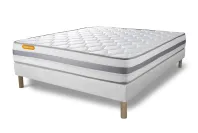 Ensemble Matelas Sommier 140x200 cm - Sommier Blanc (déjà monté) - Memo Spring Ensemble Matelas Sommier 140x200 cm - Sommier Blanc (déjà monté) - Memo Spring