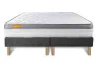 Ensemble Matelas Sommier 200x200 cm - 2 Sommiers Gris - Memo Zen Ensemble Matelas Sommier 200x200 cm - 2 Sommiers Gris - Memo Zen