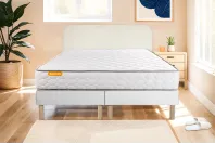 Ensemble Matelas Sommier 200x200 cm - 2 Sommiers Blanc - Memo Ensemble Matelas Sommier 200x200 cm - 2 Sommiers Blanc - Memo