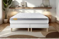 Ensemble Matelas Sommier 200x200 cm - 2 Sommiers Blanc - Memo Zen Ensemble Matelas Sommier 200x200 cm - 2 Sommiers Blanc - Memo Zen
