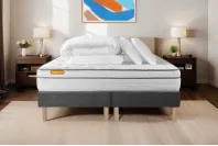 Pack lit complet 200x200 cm - Matelas + 2 Sommiers Gris + 2 oreillers + Couette - Memo Luxe Pack lit complet 200x200 cm - Matelas + 2 Sommiers Gris + 2 oreillers + Couette - Memo Luxe