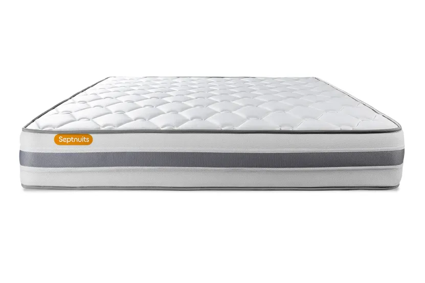 Ensemble Matelas Sommier 140x190 cm - Sommier Gris (déjà monté) - Memo Spring