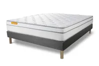 Ensemble Matelas Sommier 140x190 cm - Sommier Gris (déjà monté) - Memo Luxe Ensemble Matelas Sommier 140x190 cm - Sommier Gris (déjà monté) - Memo Luxe