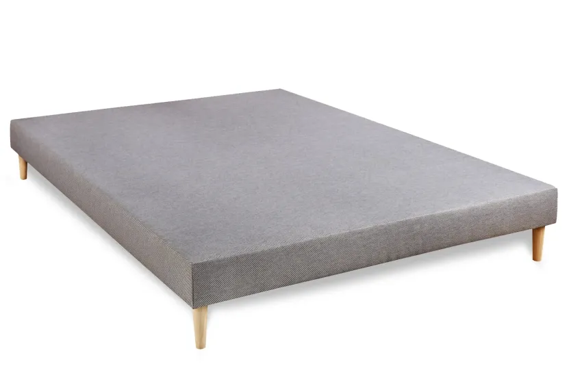 Ensemble Matelas Sommier 140x190 cm - Sommier Gris (déjà monté) - Memo Plus