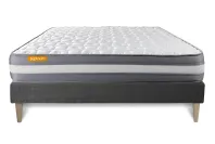 Ensemble Matelas Sommier 200x200 cm - Sommier Gris (en kit) - Memo Plus Ensemble Matelas Sommier 200x200 cm - Sommier Gris (en kit) - Memo Plus