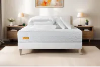 Pack lit complet 140x190 cm - Matelas + Sommier Blanc (en kit) + 2 oreillers + Couette - Memo Bio Pack lit complet 140x190 cm - Matelas + Sommier Blanc (en kit) + 2 oreillers + Couette - Memo Bio